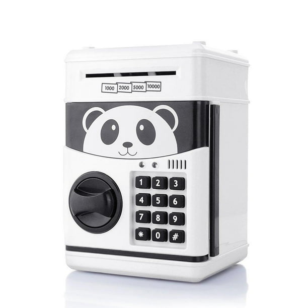 Barelove White Cartoon Piggy Bank Cash Coin Can Password Electronic Money Bank Safe Saving Box ATM Bank Safe Locks Panda Smart Voice Prompt Money Piggy Box
